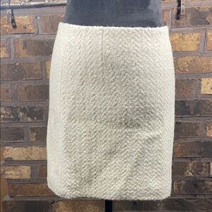 Banana Republic Heritage Collection Elegant White Textured Wool Blend Mini Skirt